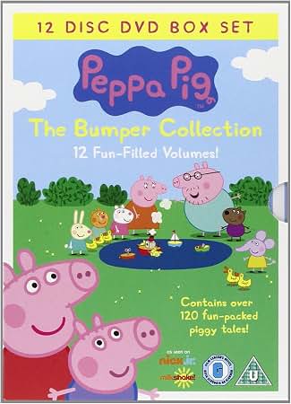 Peppa Pig 12ディスクDVDボックスセット 英語 Amazon.com: Peppa Pig Bumper Pack 12 Disc (Vol 1-12) [Region 2