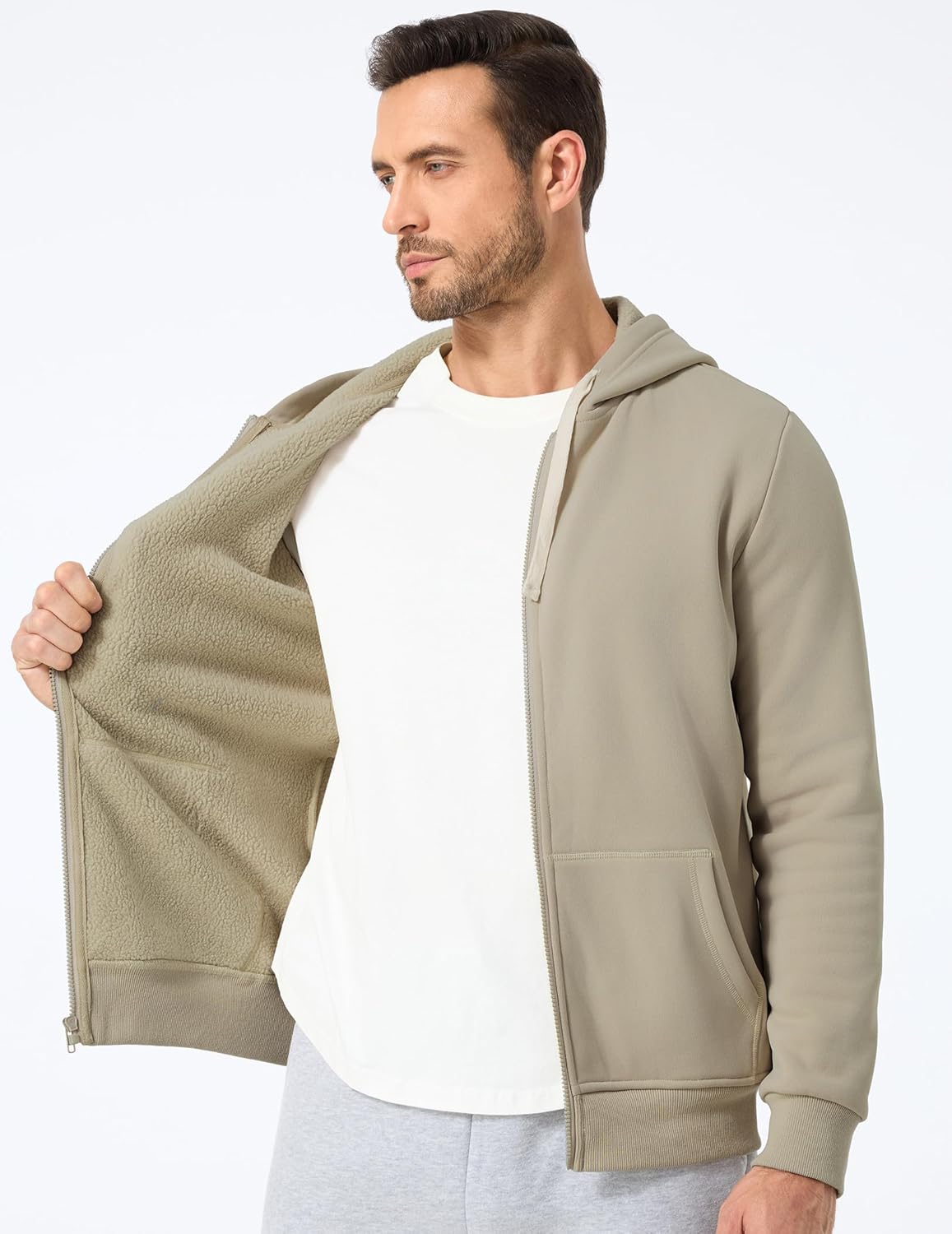 JMIERR Mens Full Zip Hooded Fleece Drawstring Hoodies Pullover Sweatshirts Casual Long Sleeve Shirts - Image 5