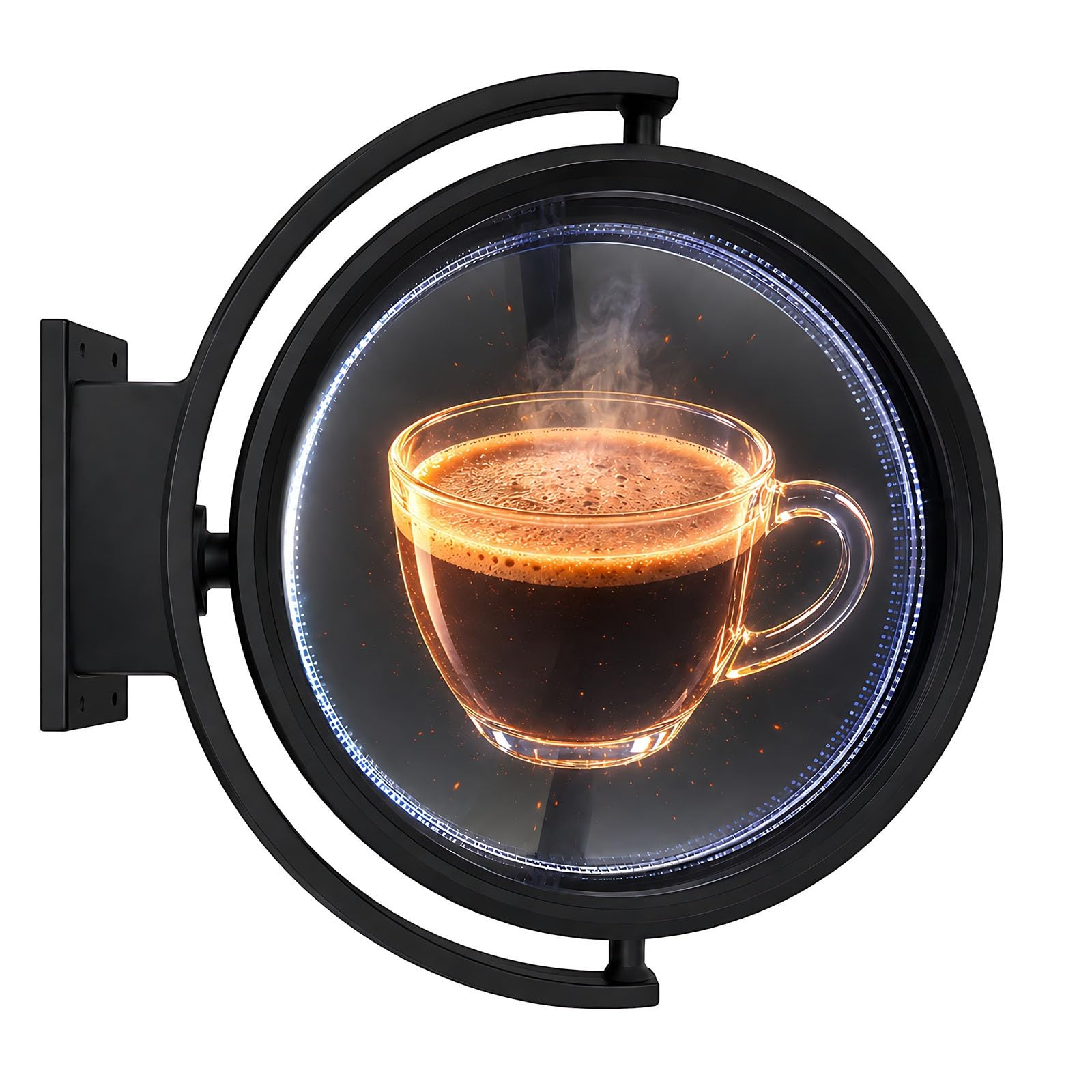 Segnaletica Dinamica con Orari Modificabili via App, Display Olografico a Doppia Faccia, Allestimento Negozi Impermeabile per Facciata di Pub, Bistrot e Hotel(UHD,50cm)