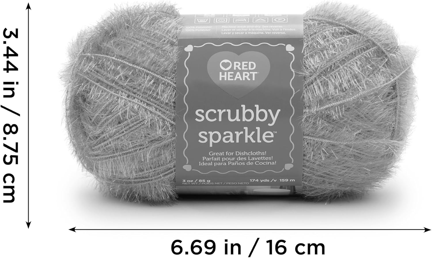 Red Heart Scrubby Sparkle Blueberry Yarn - 3 Pack of 85g/3oz - Polyester - 4 Medium (Worsted) - 174 Yards - Knitting/Crochet