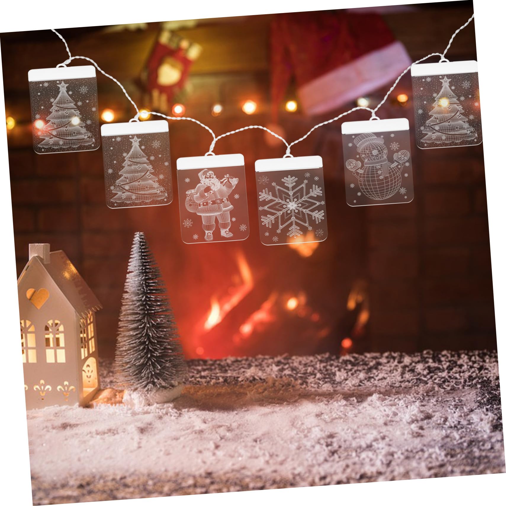 ULTECHNOVO Lichtervorhang Für Fenster Schneemann-lichterketten Schneeflocken-lichterketten Hängende Lichterketten Für Fenster Wand Kamin Tür Weg Terrassendekoration Weihnachtsvitrinenbeleucht