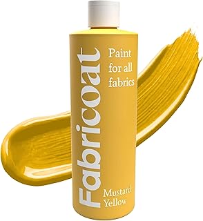Fabricoat Mustard Yellow Fabric Paint For Arts, Crafts & DIY Projects | 125ml / 4.2 FL OZ Fabric & Textile Paint Perfect for Clothing, Canvas Shoes, Denim, T-Shirts | Washable Non-Toxic