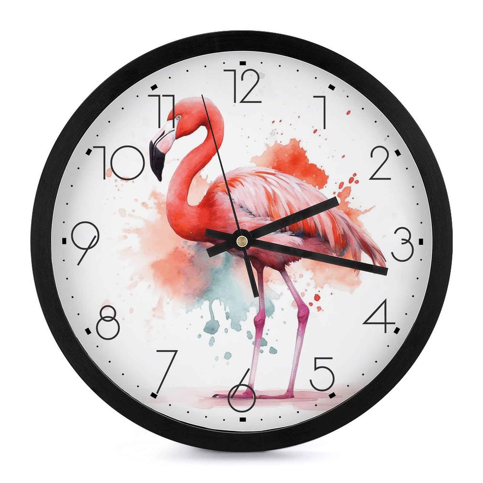 Horloge murale numérique 25,4 cm plastique avec flamant rose pour décoration maison