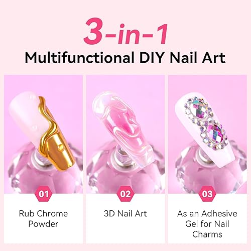 Vista 79 de Makartt Pegamento de uñas de gel: pegamento sólido para uñas a presión, necesita lámpara UV de gel 3D de 0.5 fl oz, herramientas multifuncionales