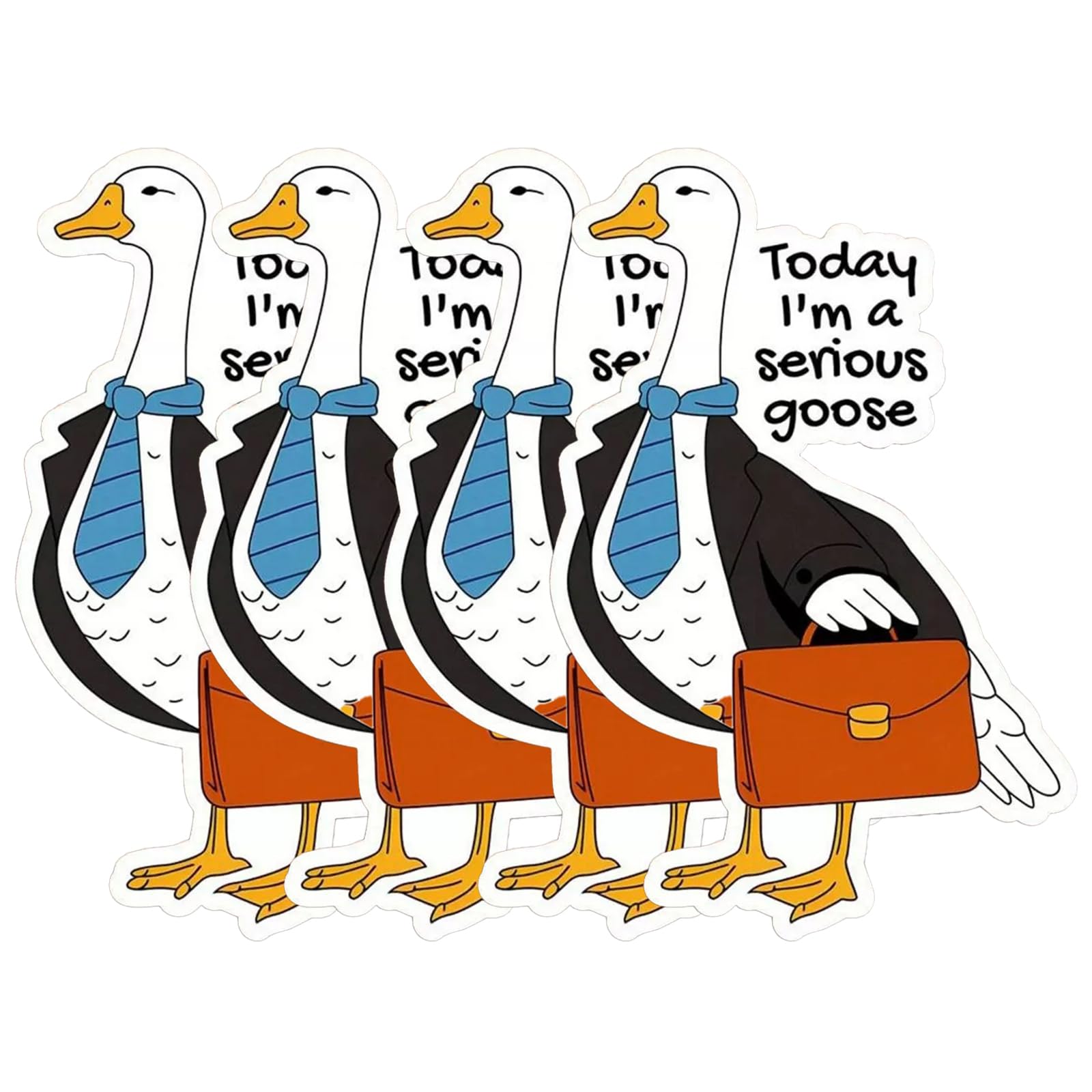 4 Pcs Today I'm A Serious Goose Sticker - Funny Laptop Decal for Water Bottles, Hydro Flasks, Coolers - Vinyl Sarcastic Sticker, Silly Goose S-ticker for Coworker Gifts - Cool S-tickers & Magnets