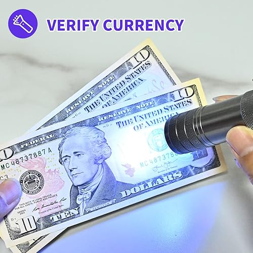 Miniatura 6 de yikosam 5 Linternas de Luz Negra UV a Granel, 9 LED 395-400nm Mini Linterna de Luz Negra Portátil de Mano Detector de Orina de Mascotas para