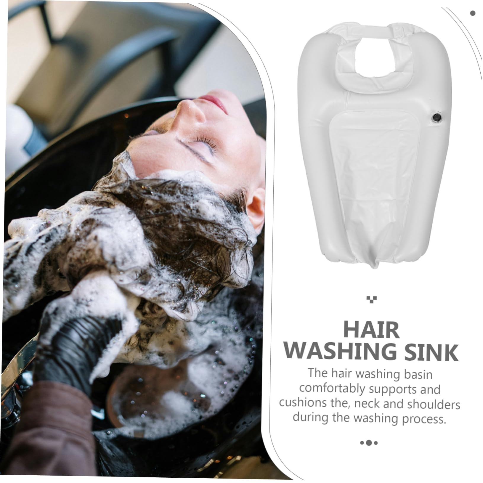 FRCOLOR White Plastic Hair Washing Basin for Bedridden Plastic Hair Washing Basin Bed Hair Washing Basin Bedside Hair Shampoo Bowl PVC