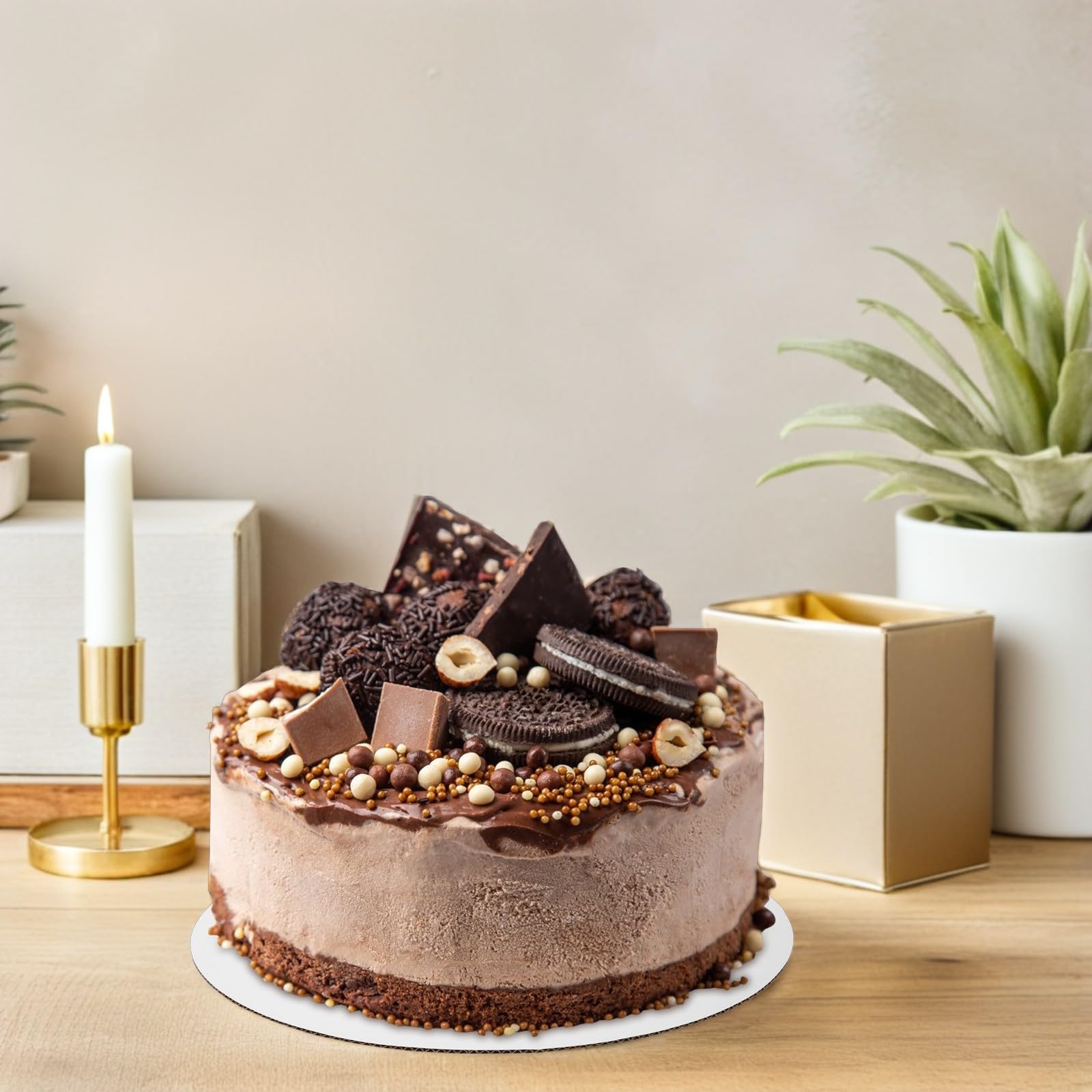 25 pièces Lot de Supports Gâteau Ronds Blancs Plateau Carton Ondulé Antidérapant et Résistant pour Présentation et Transport de Gâteaux