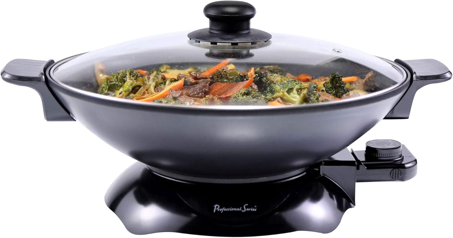 Continental Electric PS-SK319 Chef Electric Wok, 4.5 Quart, Black (Renewed)