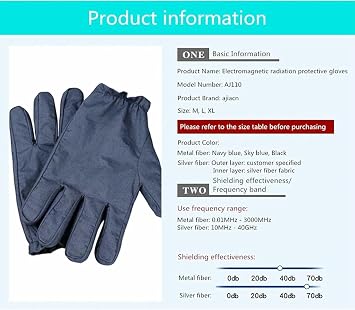 EMF Radiation Protection Computer Gloves - Use with Touch Screens, Keyboards, Tablets, Laptops and Cell Phones~/