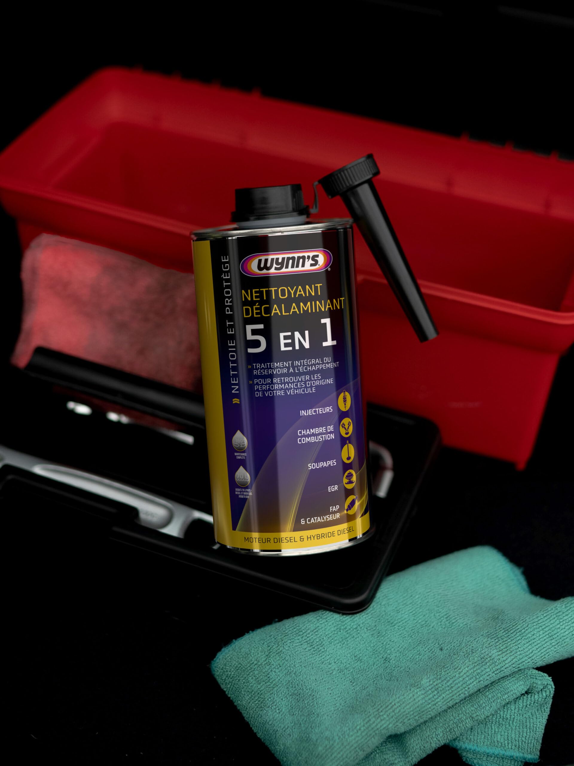 Wynn's Nettoyant Décalaminant Diesel - Nettoyage Profond des Injecteurs, Turbo, Vanne EGR & FAP - Lubrification & Protection du Système d’Alimentation - 1L