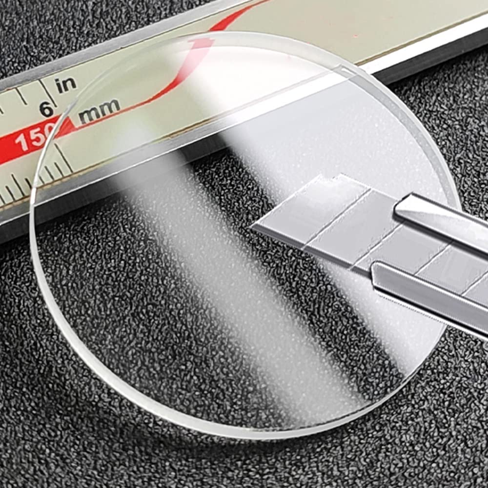 Heloawei 3.0mm Thick 30-41.5mm Diameter Round Flat Plane Sapphire Watch Glass Watch Replacement (Diameter : 36.5mm)