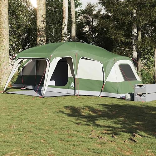 Miniatura 3 de YAFF Tienda familiar con cúpula de porche para 9 personas, verde, impermeable, artículos deportivos, recreación al aire libre, camping y senderismo,