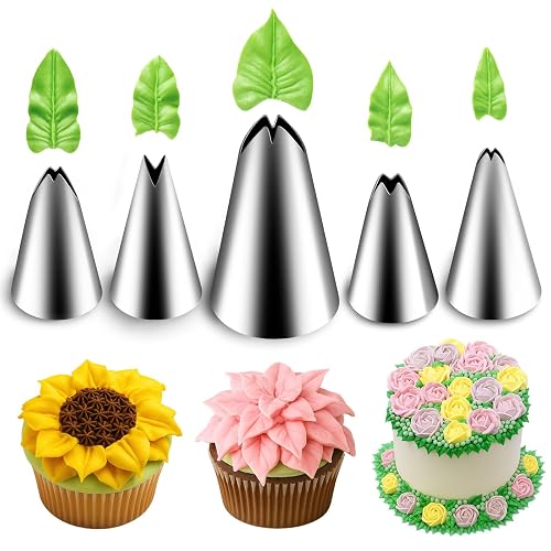 Suuker 5 Pieces Leaf Piping Tips