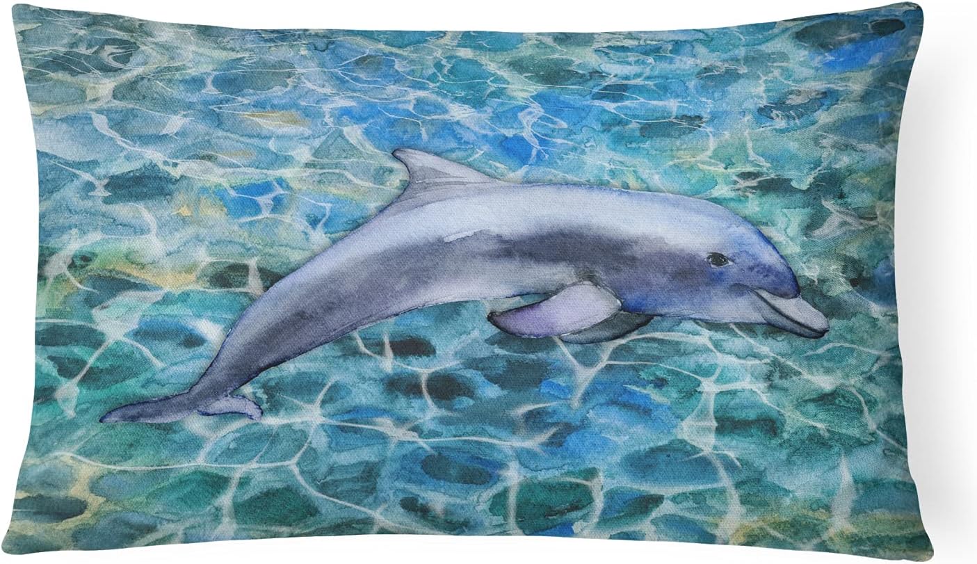 Caroline's Treasures BB5363PW1216 Sea Turtle Under Water Canvas Fabric Decorative Pillow Machine Washable, Indoor Outdoor Decorative Pillow for Couch, Bed or Patio, 12HX16W
