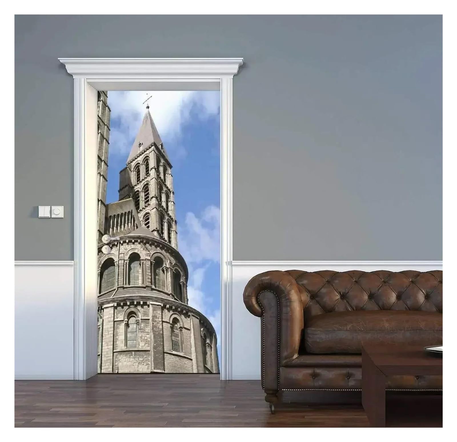 Sticker de porte paysage de montagne pour évader votre salon 90x200cm