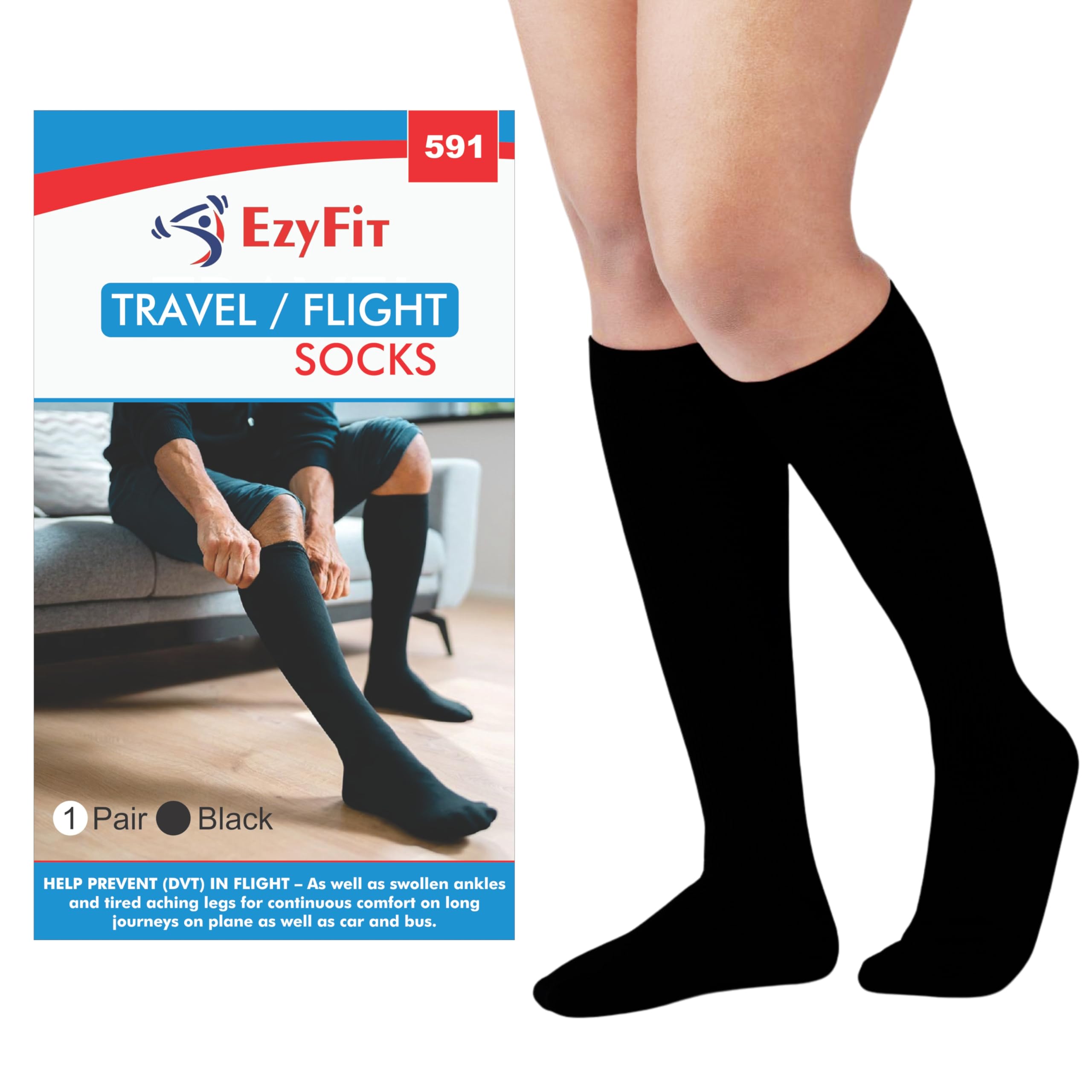 Compression Socks Flight Socks | 18-21 mmHg at Ankle | Relieves tired and aching legs,pain and swellings | Ideal for Frequent Flyers, Pregnant Women Desk Job Workers, and Long Hour Standing-image-44
