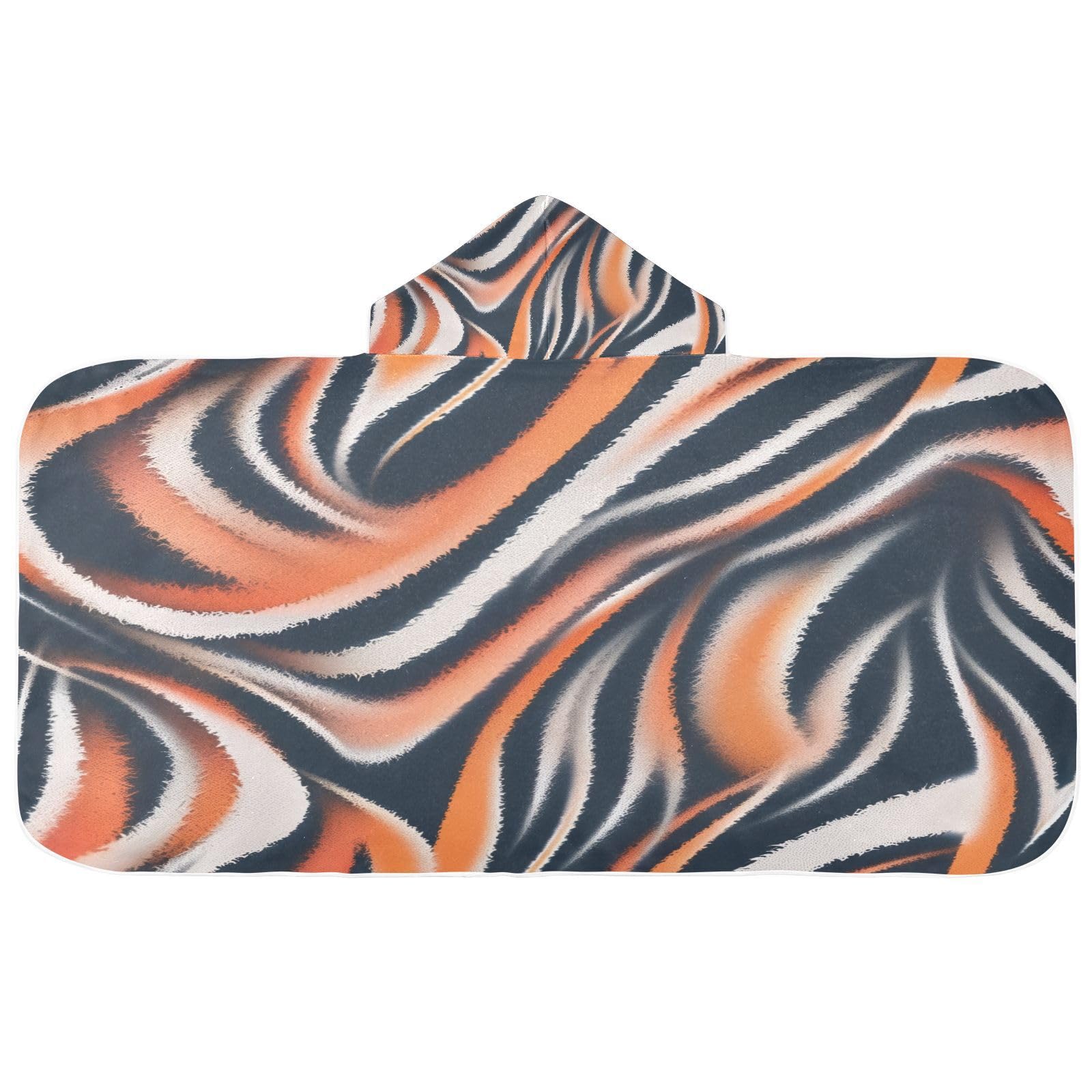 Kigai Abstract Pattern Hooded Beach Towel for Kids Soft Absorbent Quick Dry Bath Towel with Hood Lightweight Toddler Shower Pool Bath Wrap for Boys Girls