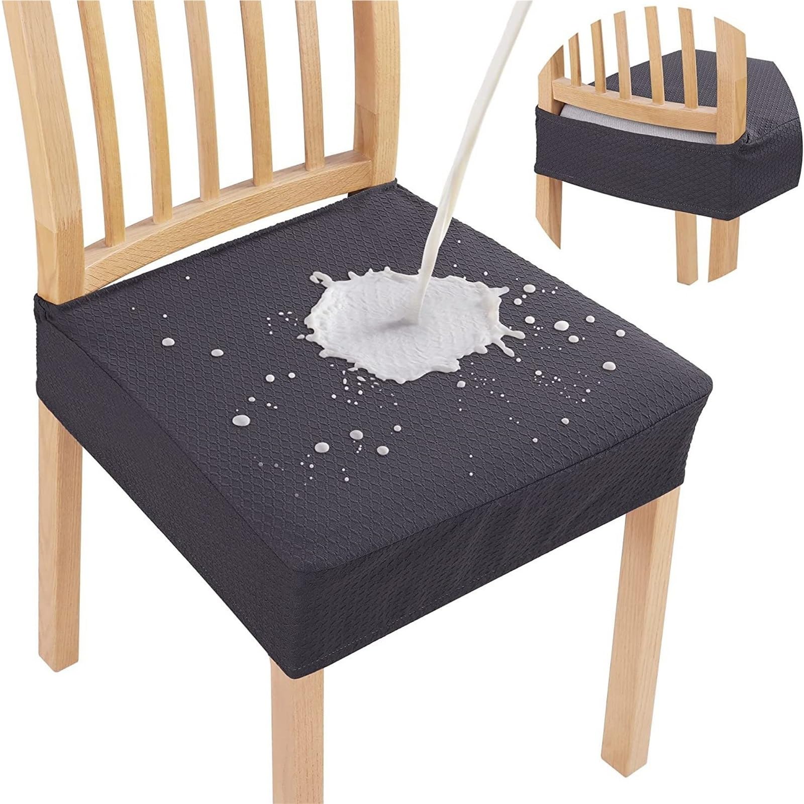 Fundas cojín silla impermeables jacquard PBTMCD pack de 2 unidades color 3# para comedor