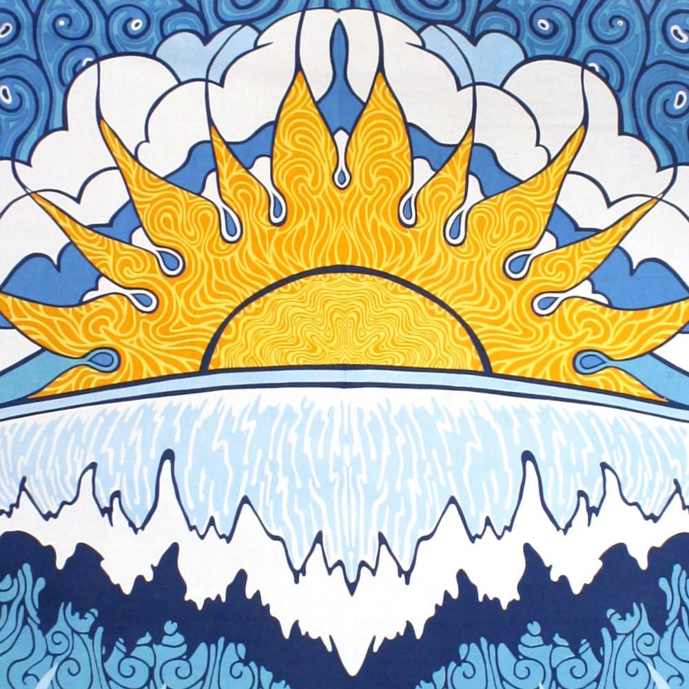 Sunshine Joy Sun Wave Surf Tapestry Tablecloth Beach Sheet Wall Art 60x 90 Inches - Classic