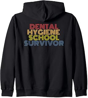 Dental Hygiene School Survivor retro 70s vintage Zip Hoodie
