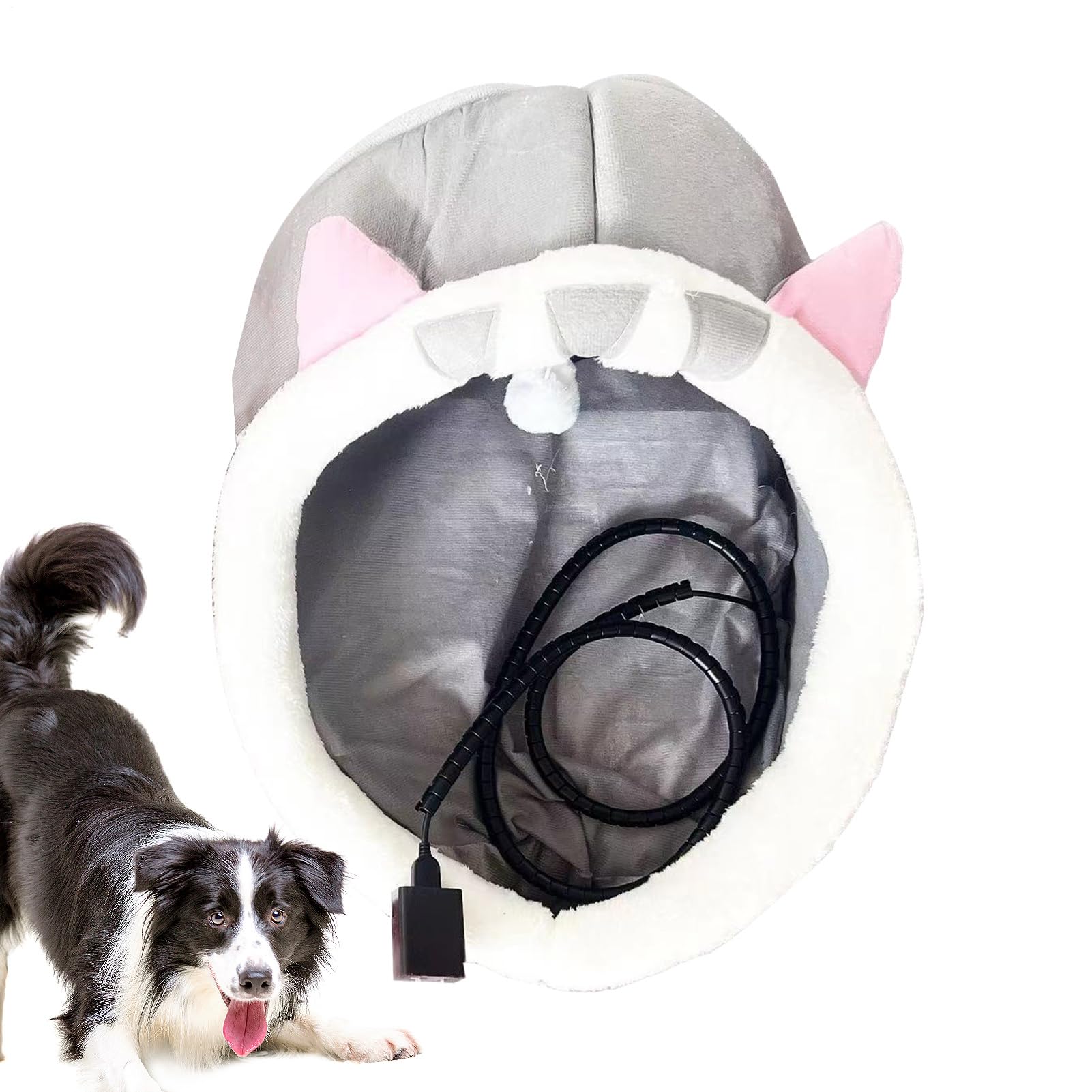 Cuccia per cani riscaldata – Cuccia coperta riscaldata USB per animali | domestici con protezione dal surriscaldamento, cuccia per cani e gatti lavabile rimovibile per l'inverno, il freddo
