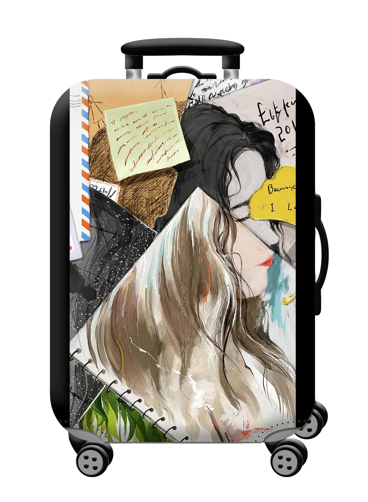 HomarketThickened Travel Luggage Cover ，Washable Travel Gear Cover，18-32 Inch Suitcase Spandex Protective Cover (H, L(26-28 inch luggage))