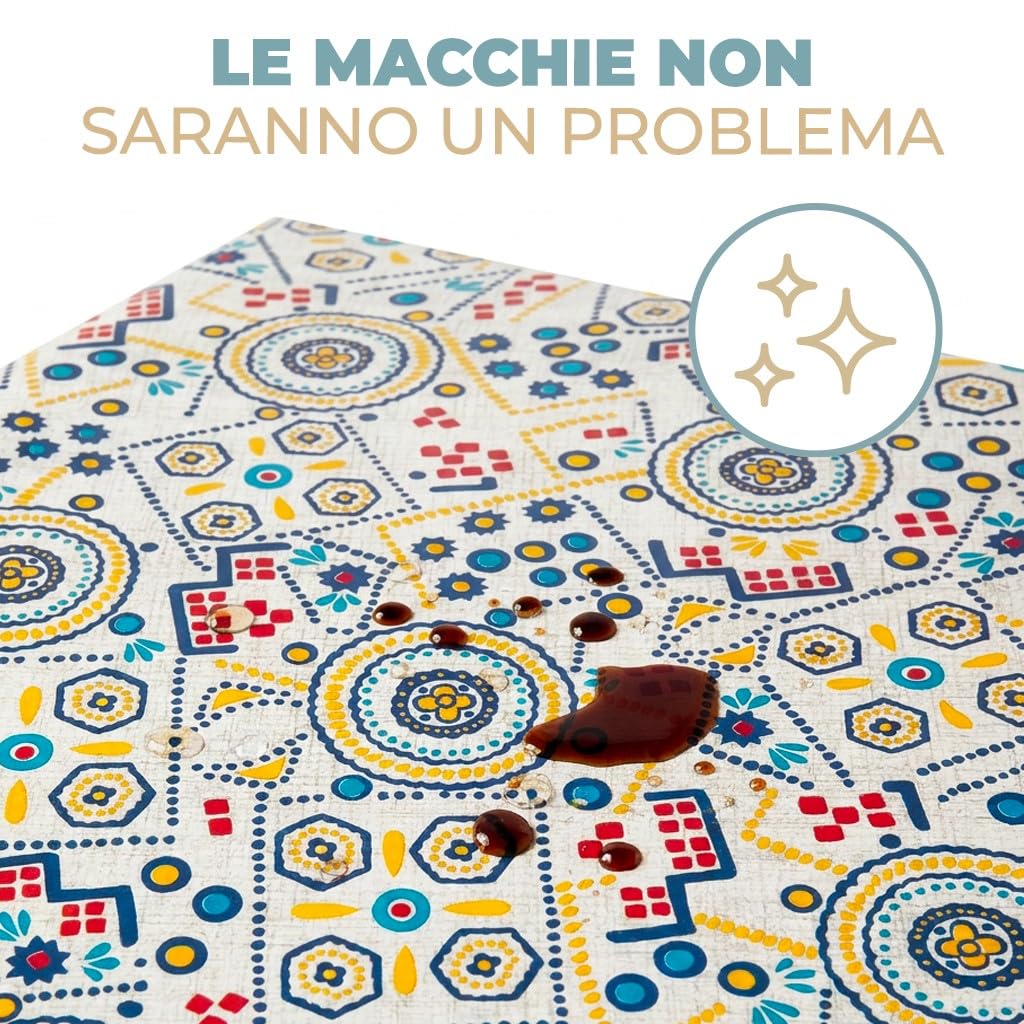 PARAMAISON Tovaglia Antimacchia Imbottita con Mollettone 450x140 | Rettangolare, Antiscivolo, Cuore Rosso