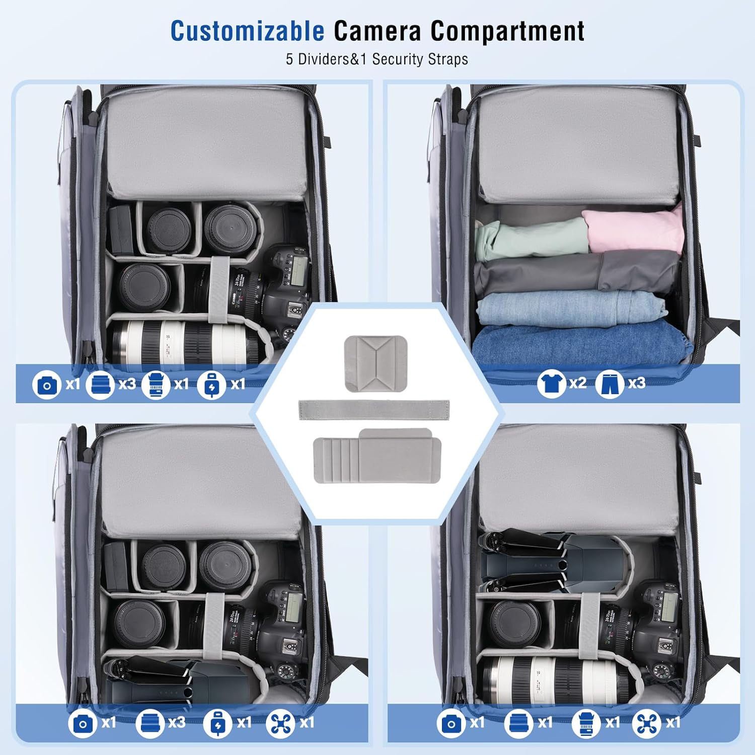 MOSISO Waterproof Camera Backpack, DSLR/SLR/Mirrorless Large Camera Bag Photography Backpack with Expandable Roll Top Compartment&16 inch Laptop Compartment&Tripod Holder for Canon/Nikon/Sony, Black - Image 2