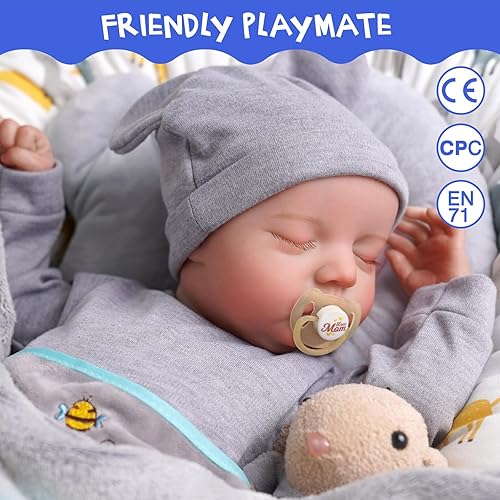 Miniatura 4 de BABESIDE Muñecas de bebé Reborn realistas para niños, 17 pulgadas, sensación de bebé real, muñecas de bebé recién nacidas, de cuerpo completo,