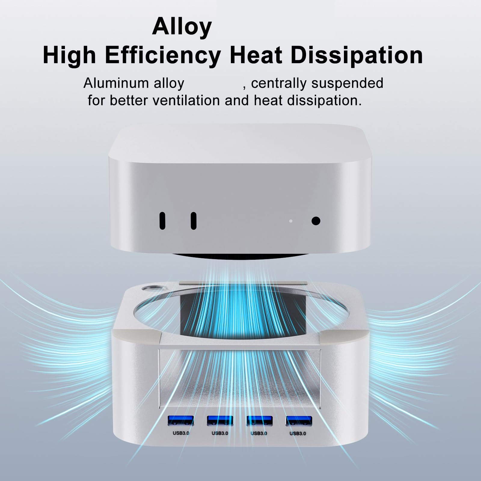 Docking station per dissipazione del calore e hub USB3.0 per la presenza di 4 adattatori per porte ad alta velocità