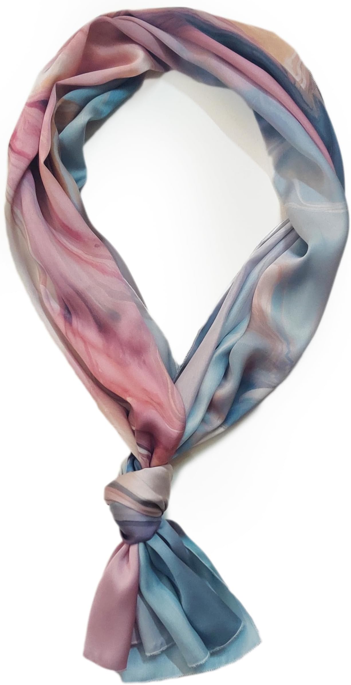 Satin Silk Ombre Long Scarf for Women Lightweight Fashion Scarves in Print Floral Pattern