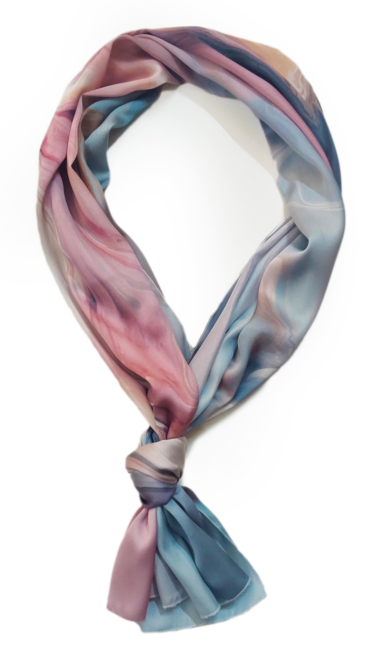 Satin Silk Ombre Long Scarf for Women Lightweight Fashion Scarves in Print Floral Pattern