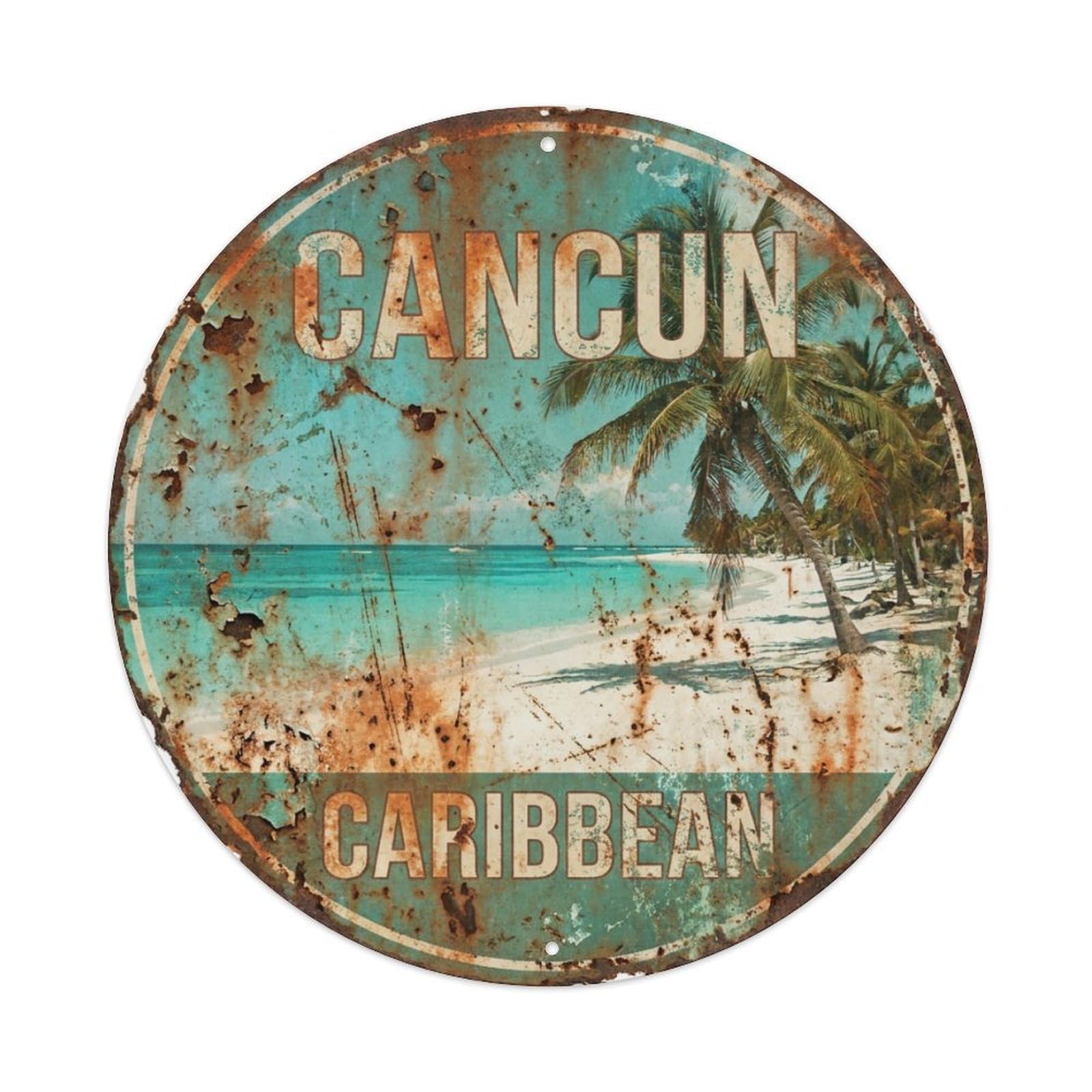 Tgrcjimh Style Metal Tin Sign Mexico Vintage Travel Cancun