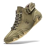 Men's Casual Leather Fashion Sneakers Ankle Chukka Boots Slip On Lightweight Loafers Walking Driving Shoes