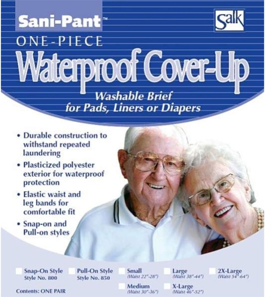 Salk Sani-Pant Pull-On Cover-Up Washable Brief, Medium, 3-Pack