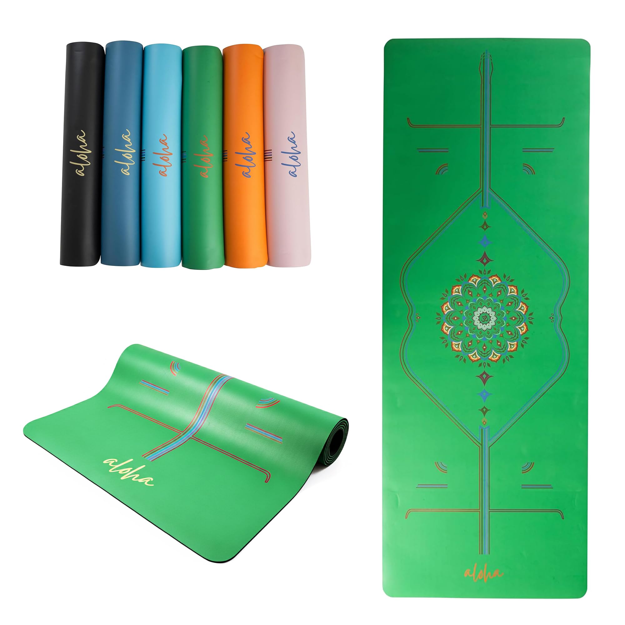 Aloha Bliss Premium Yoga Mat 72 x 27 - Thick Non-Slip Durable Sweat-Resistant Lightweight Portable Perfect for Yoga