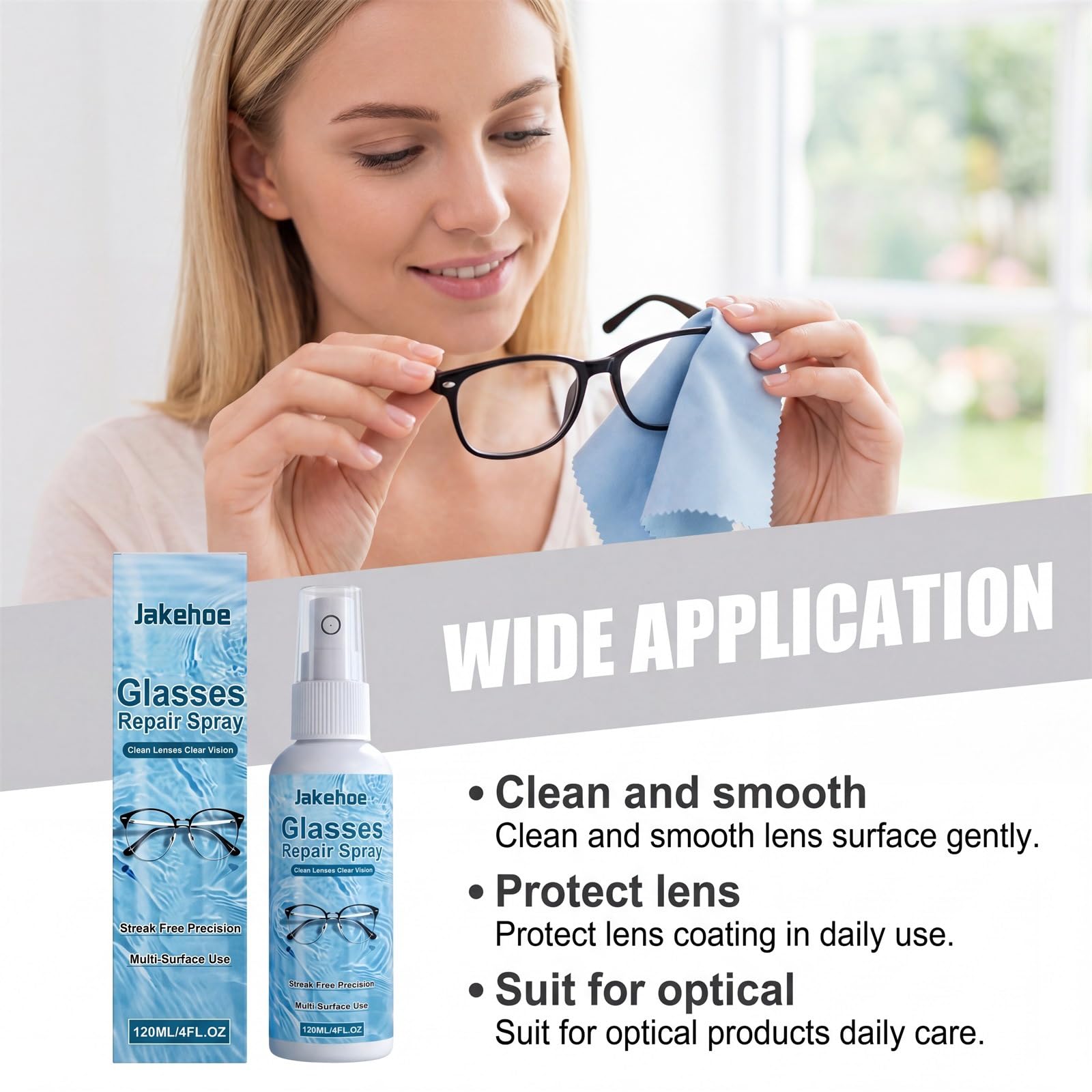 Limpiador de arañazos de lentes para gafas, 120 ml, spray de limpieza de lentes transparente, spray de reparación de arañazos de lentes, spray de reparación portátil para eliminar arañazos, spray de