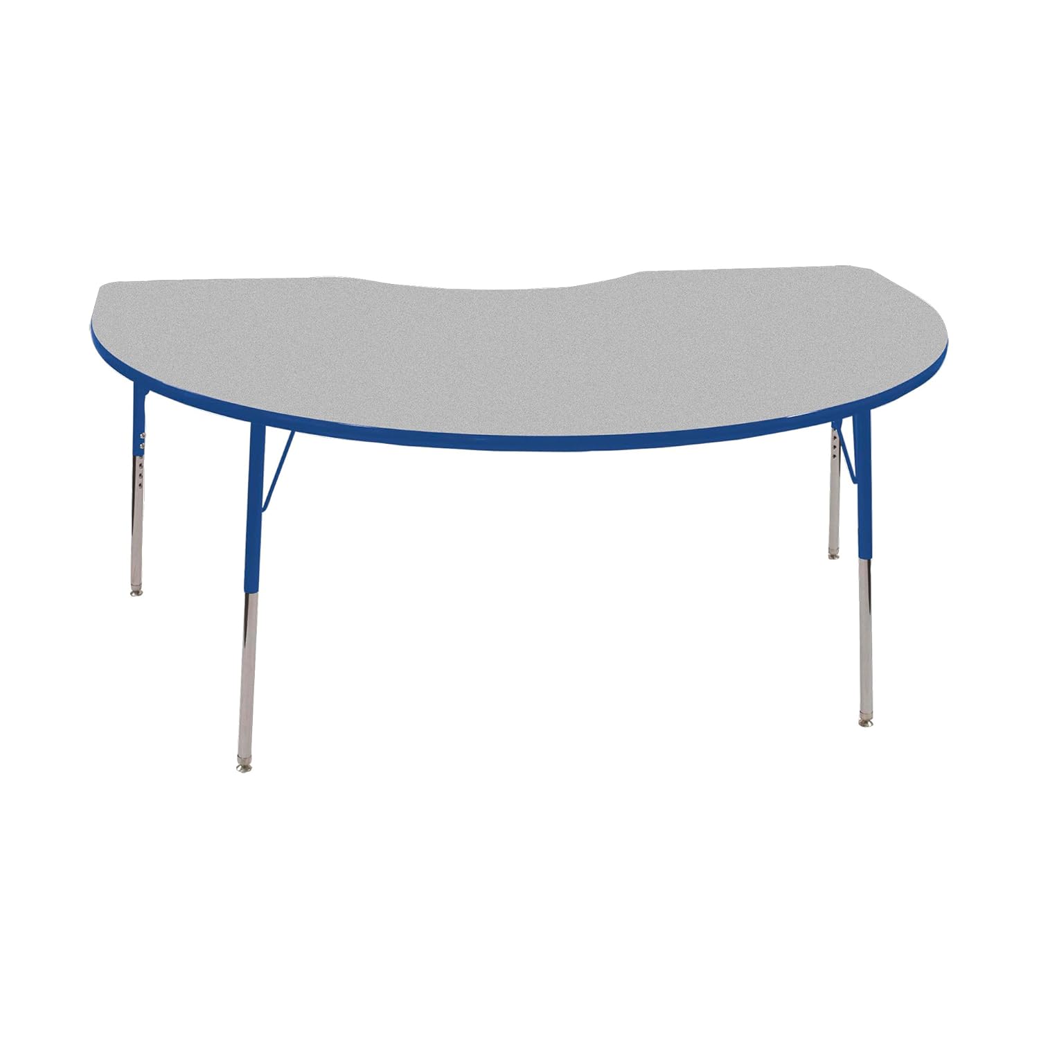 Norwood Commercial Furniture Adjustable-Height Kidney Activity Table, 72" W x 48" D, NOR-RCEKD72C-GBL