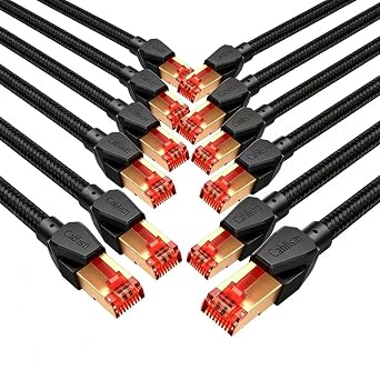 Cat 8 Ethernet Cable 1FT,12-Pack Short Network 40Gbps 2000Mhz OFC/TU1-S/FTP