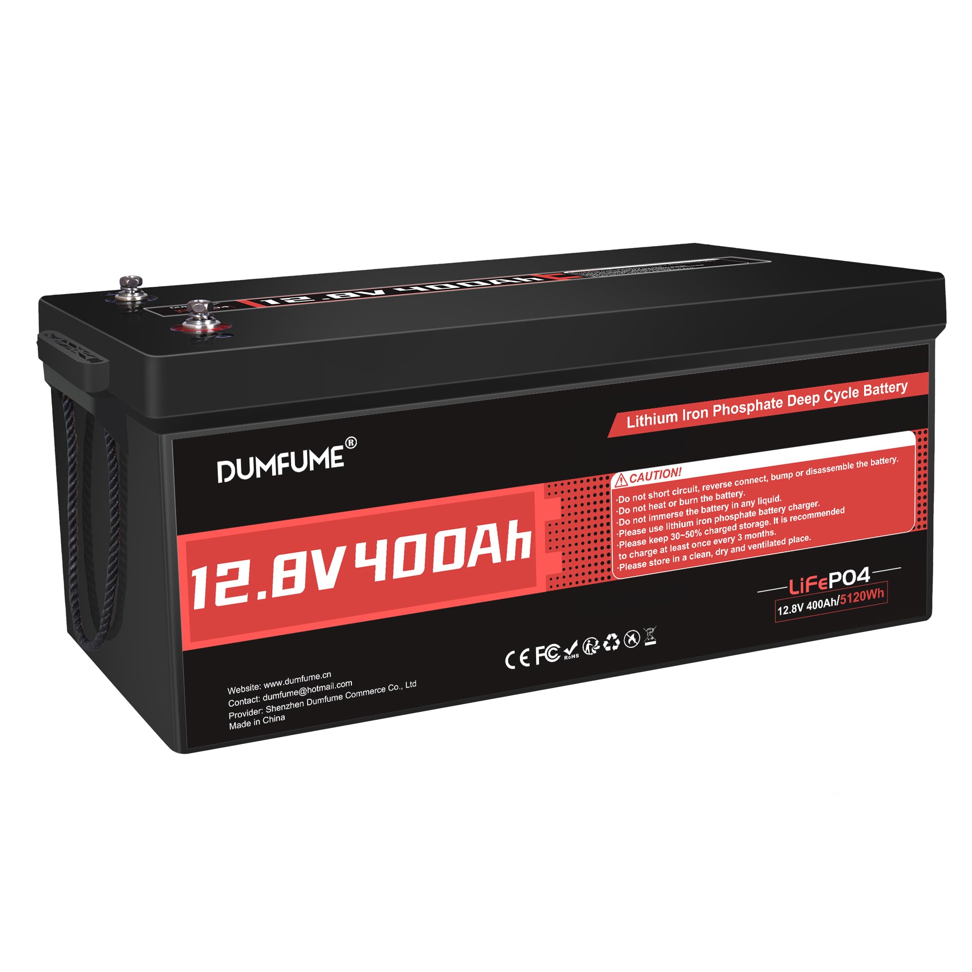 12V 400Ah LiFePO4 Lithium Battery,5120Wh Energy Built-in 200A BMS 15000+ Cycles for RV,Solar,Home Energy Storage,Off-Grid Applications