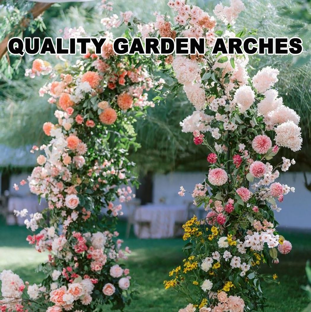 Metall-Gartenbogen, 230 cm hoch, Rankgitter für Kletterpflanzen, stabile Rosenlaube, für den Außenbereich, dekorative Metall-Pergola für Gartenparty, Braun, 140 x 230 cm