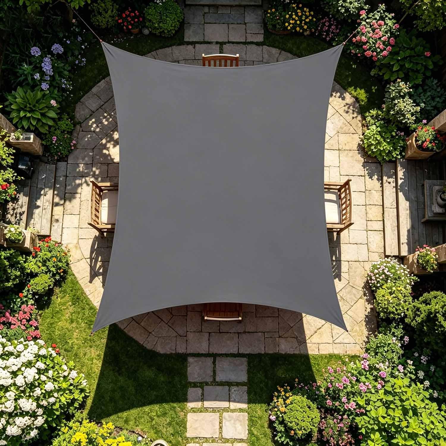 Ffsaacol Shade Sails For Outdoor Patio, Sun Shade Sail Waterproof Rectangle, UV Block Sunshade Cloth with Ropes, for Outdoor Facility and Activities 3, 13x20ft/4x6m