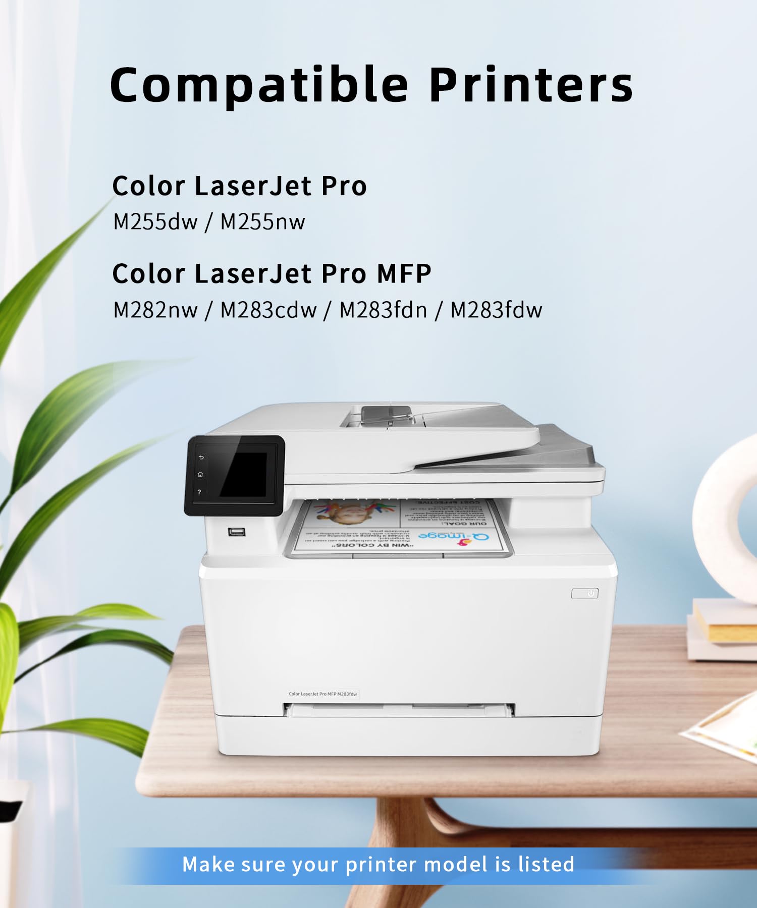 Cartucce toner 206A 206X M283fdw, confezione da 4, ricambio per stampanti HP 206A 206 A 206X da utilizzare con stampanti Color Laserjet Pro MFP M283fdw M283cdw Laserjet Pro M255dw M255nw