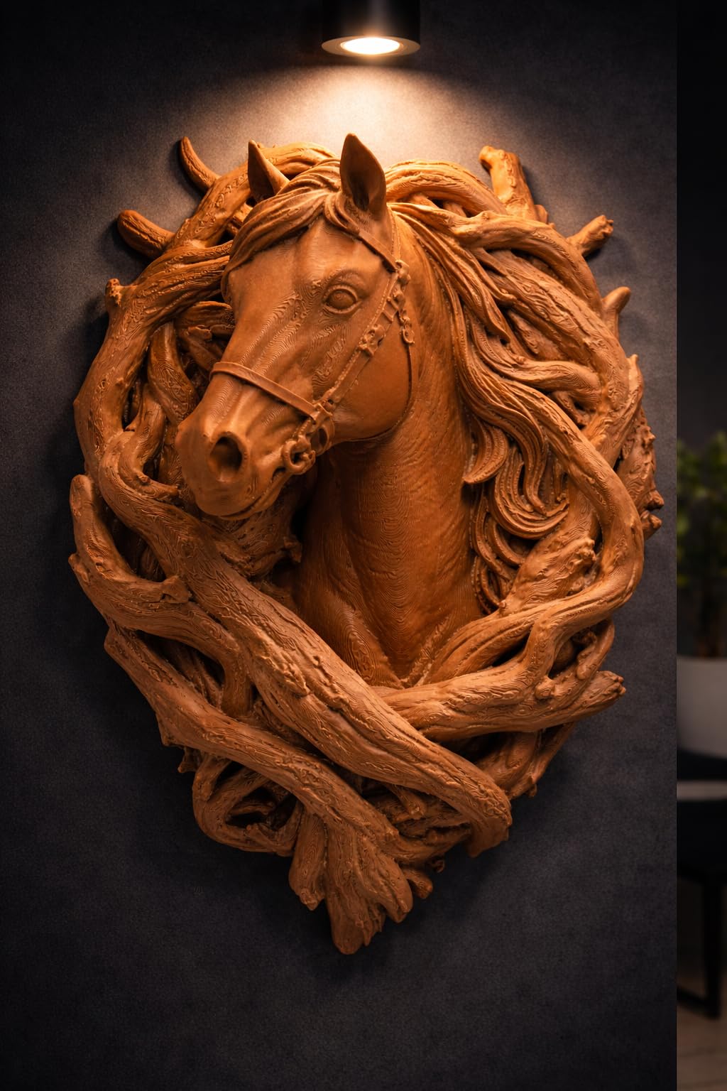Nex-Home Scultura Testa Cavallo da Parete 3D – Decorazione Rustica Moderna, Wall Art Animale Contemporanea, Decorativa, Scultura Artistica per Casa, Studio, Ufficio, Rustico, Decorativo