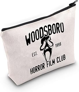 TSOTMO Horror Movies Merchandise Makeup Bag Scream Ghost Zipper Pouch Horror Thriller Movie Fans Gift Halloween Style Cosmetic Bag (C.Club White)