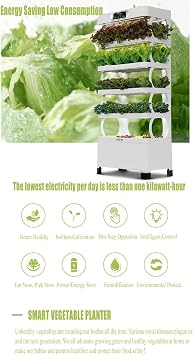 Hydroponics Growing System Tower Hydroponics Growing Tower Package Include: Sponges, Plug Adapter, 160Pcs Planting Baskets, Watering Can, Shading Lids 0828