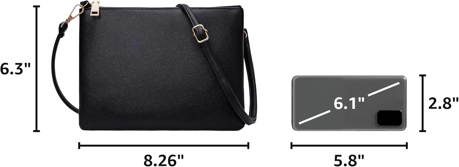 higouta Small Crossbody Bags for Women Trendy Clutch Purse PU Leather Shoulder Bags with Adjustable Strap