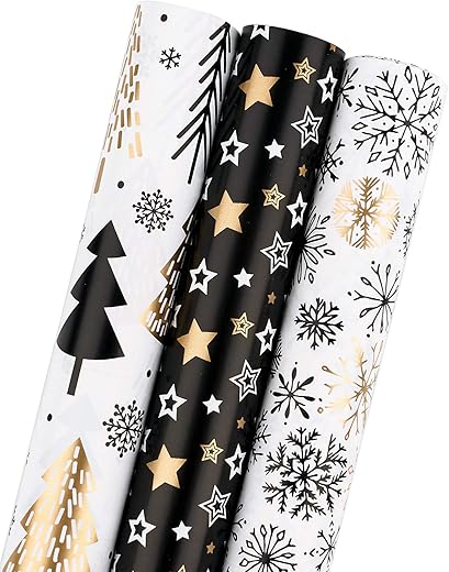 3 Different Christmas Black Gold Design