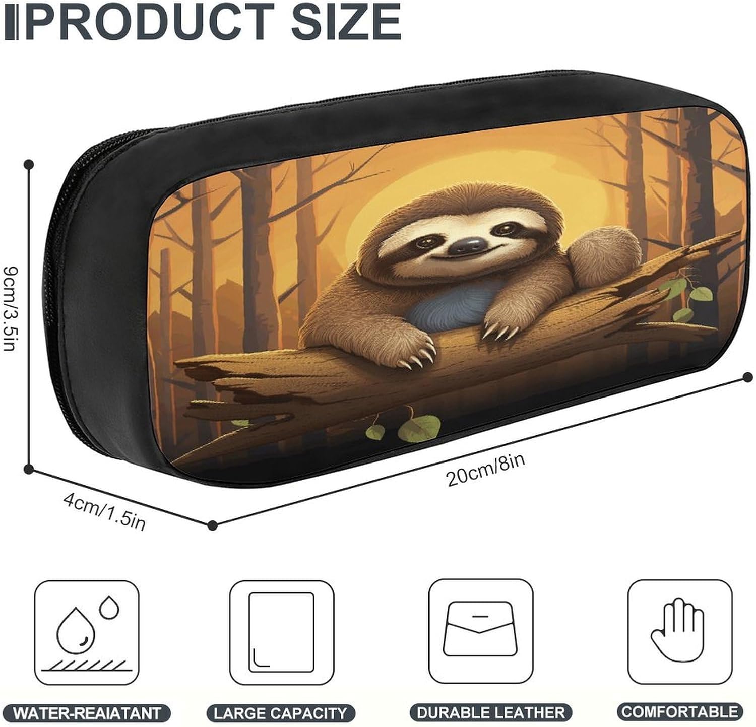 Cute Funny Sloth Makeup Bag Travel Toiletry Bag image 2